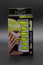 Faux ongles jaune fluo adhsifs