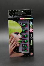 Faux ongles fluo  pois 