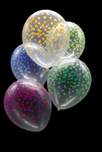 25 ballons ovales motif confettis fluo 30 cm