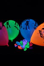25 Ballons Fluo Disco assortiment de couleurs