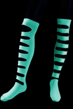 Chaussettes Verte fluo longues trouées